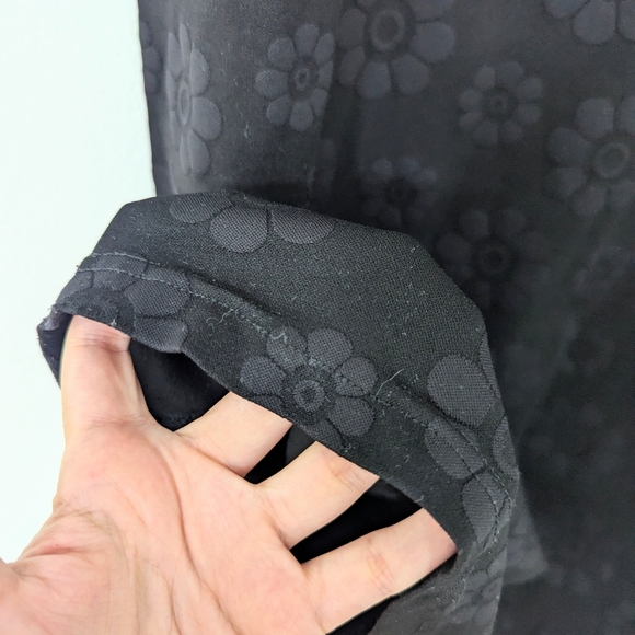 Vintage Y2K Floral Print Jacquard Pull On Maxi Dress Daisy Black Size Small S - Picture 4 of 8